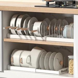 Nouveau support de rangement pliable pour ustensiles de cuisine 2026, organisateur pour casseroles, poêles, couvercles, économiseur d'espace, artefact, support de rangement pour couvercles de casseroles de cuisine